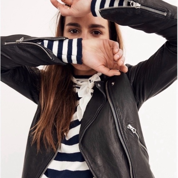 Madewell Black Washed Genuine Leather Jacket - Picture 5 of 16